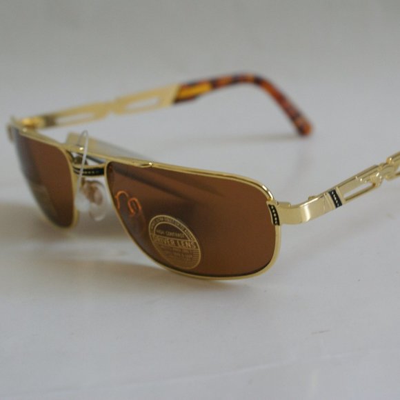 NWT TruVintage Fashion rectangular double bridge Copppermax lens tech sunglasses - Picture 2 of 4